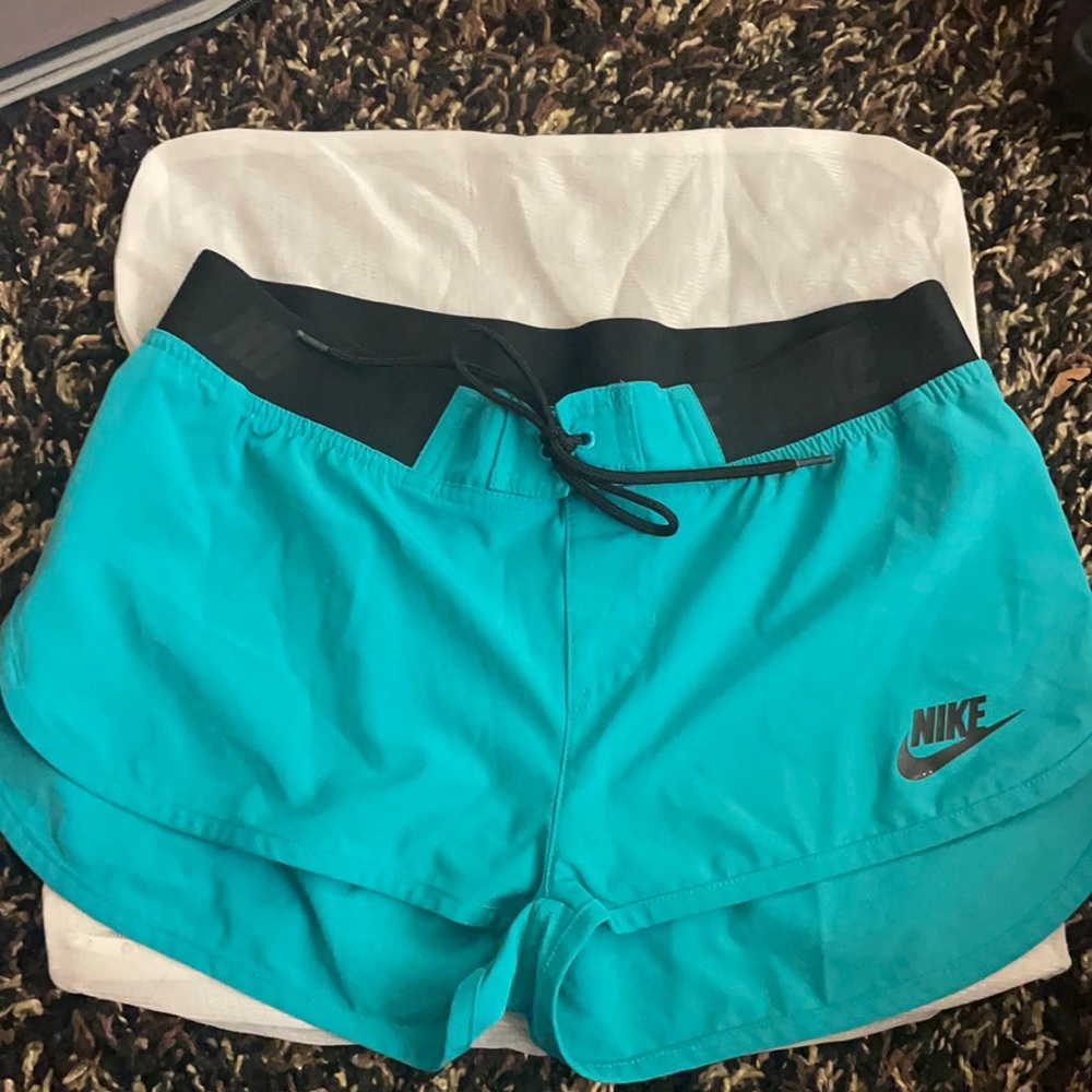 Turquoise Nike Pro Shorts